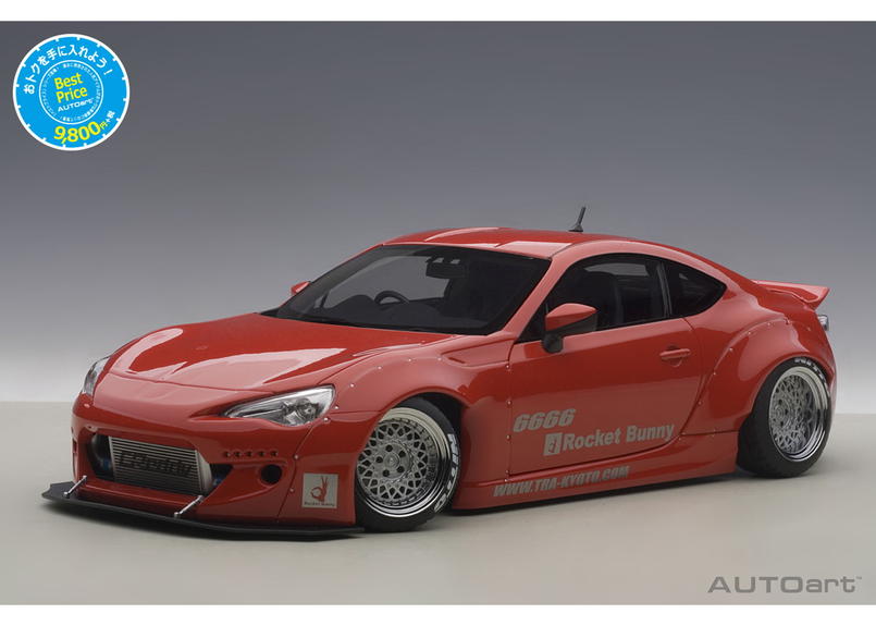 Autoart 1 18 ベストプライス ロケットバニー 86 レッド シルバー ホイー