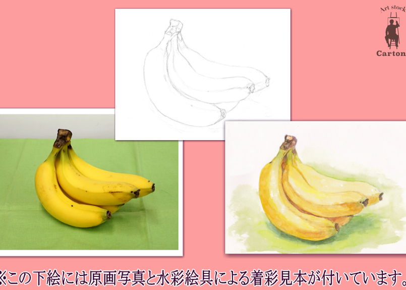 043b バナナ 着彩見本付き 下絵工房カルトーネ