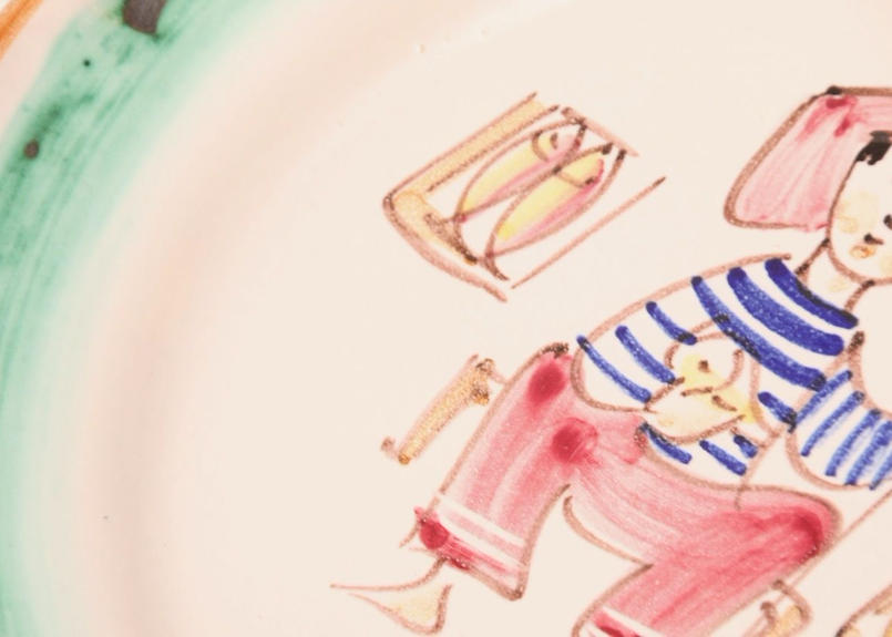 イタリア アンティーク ビンテージ 手描き彩色 絵皿 大 Koukyuuhin Shijou 置物 Ott Co Za