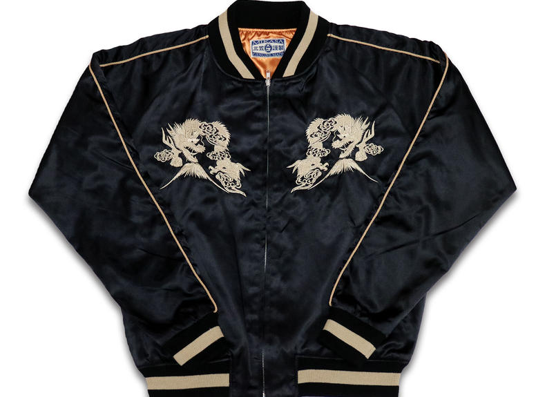 Mikasa オリジナルスカジャン パイピングモデル 花龍 薄手 日本製 横須賀 Mi Mikasa オリジナルスカジャン パイピングモデル 花龍 薄手 日本製 横須賀 Mi