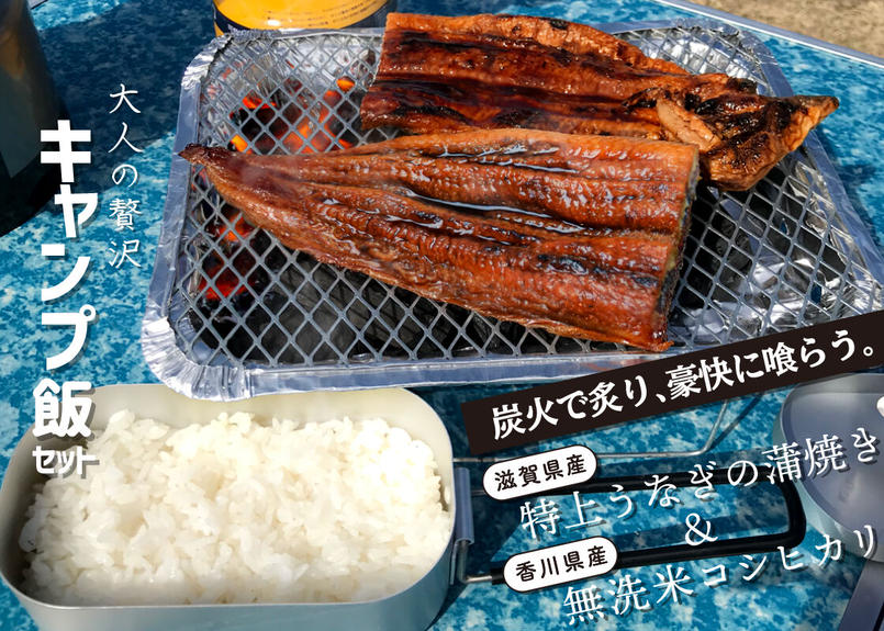 大人の贅沢キャンプ飯セット 特上うなぎの蒲焼き 特別栽培米コシヒカリ ごちそう産直 ご
