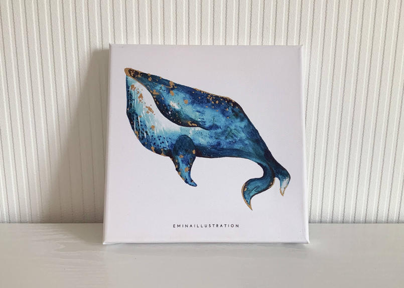 クジラのキャンバスアート Emina Prints