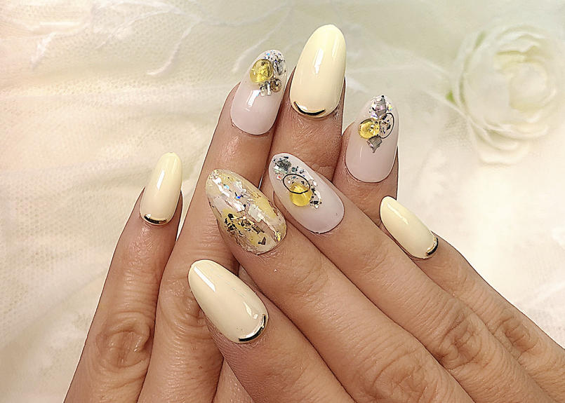 夏ネイル パステルイエロー ネイルチップ販売 Flornail フロルネイル