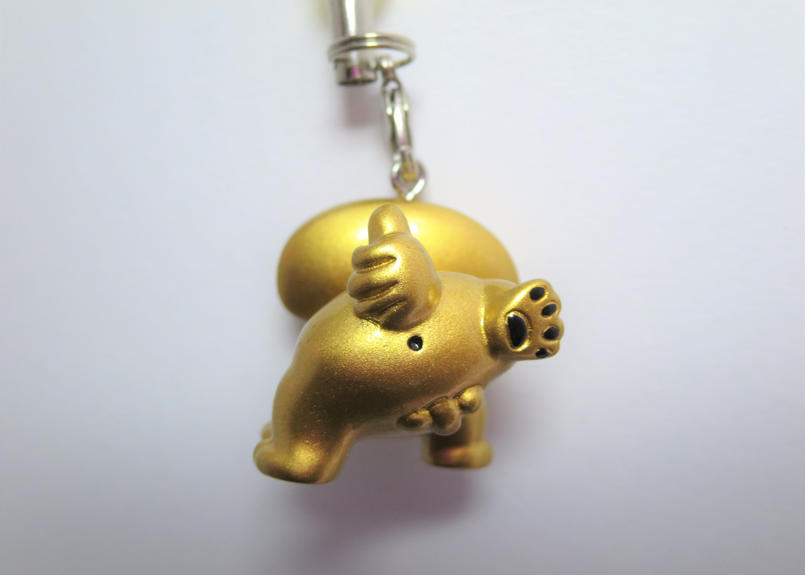 犬のちんちん ゴールド根付 まりもっこり With Kyowa