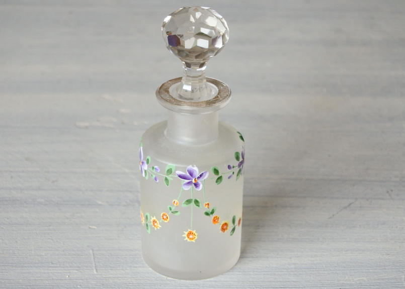 すみれ 菫 スミレ のエナメル フロストガラス 小さなボトル 高さ11 2cm Greni
