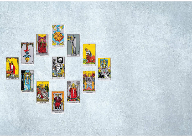 ６スプレッド ホロスコープ タロットカード 背景モルタル 星と野ばら