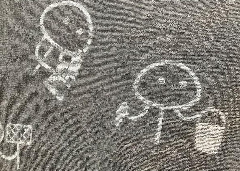 クラゲイラスト ジャガードバスタオル 海月灯りオンラインショップ