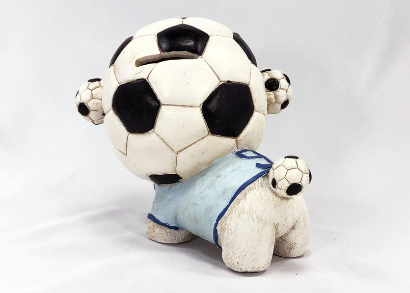 樹脂製 パッチリおめめが可愛い動物シリーズ サッカーボール犬の貯金箱 置物 樹脂 動物 貯金 樹脂製 パッチリおめめが可愛い動物シリーズ サッカーボール犬の貯金箱 置物 樹脂 動物 貯金