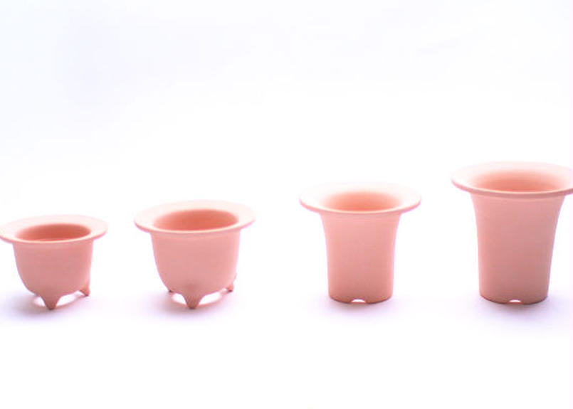 素焼き鉢 足付き ４ヶ入 Kazemidori