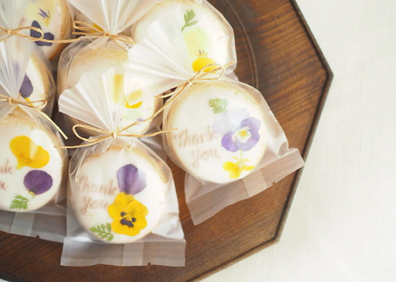 メッセージ入りお花のアイシングクッキー 10枚 米粉sweets Kinun