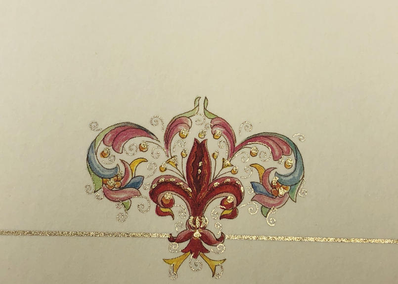 イタリア 伝統柄カード 封筒セット ジリオの花柄 Lagreya ラグレア