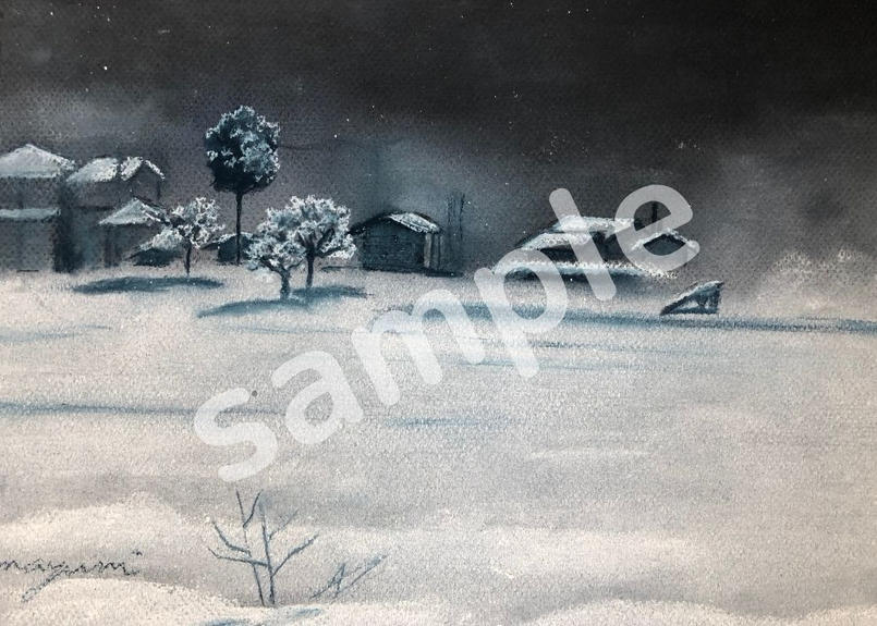 Zoom背景に使える手書きパステル 冬景色 Kinoの店 アネモネ