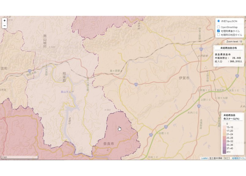 近畿地方 Powerbi ローカルhtml向けh31年行政区域topojson ワークス