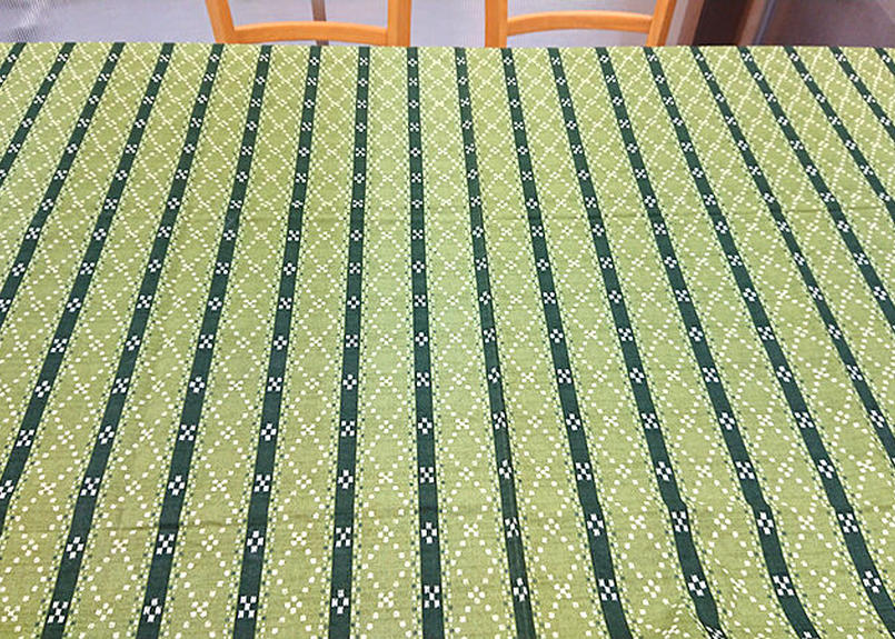 端側日焼け変色 緑色のミンサー柄 いつ 五つ の世 四つ までも の紅型 びんがた 布 大き 端側日焼け変色 緑色のミンサー柄 いつ 五つ の世 四つ までも の紅型 びんがた 布 大き