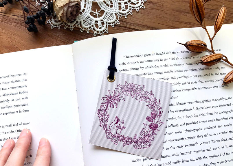 メッセージカード栞 リス 用紙3種類 Roule