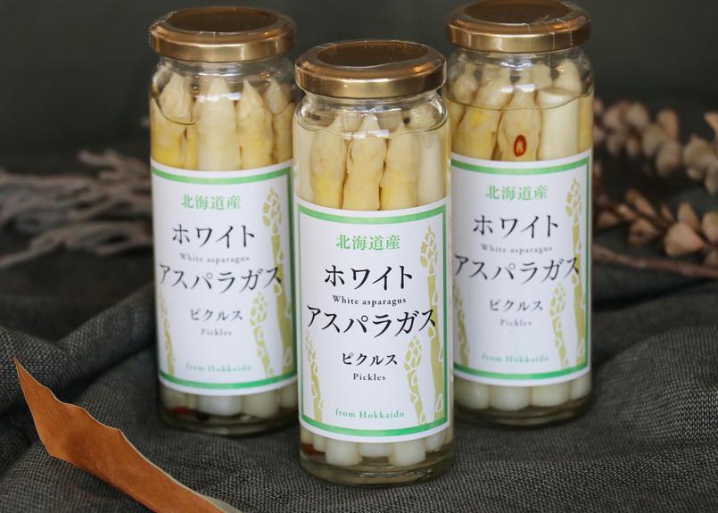 ４本 ホワイトアスパラのピクルス かしづく