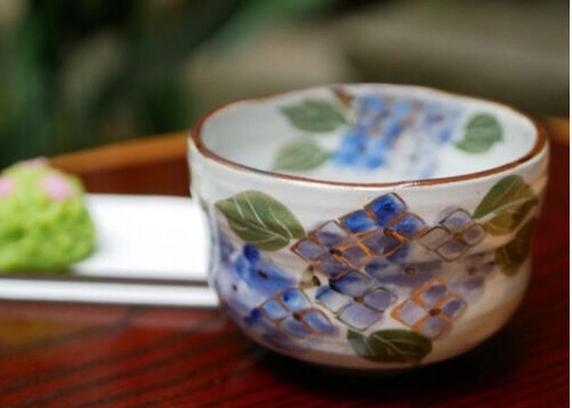 抹茶椀 小 紫陽花 公式オンラインショップ 京のやきもの わくわく