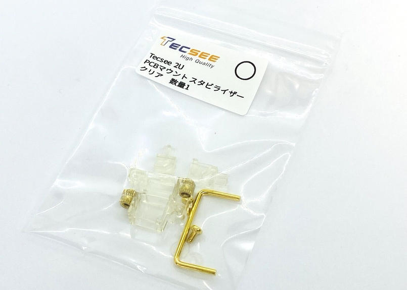 Tecsee 2u Pcbマウント スタビライザー クリア ゴールド Talpkeybo