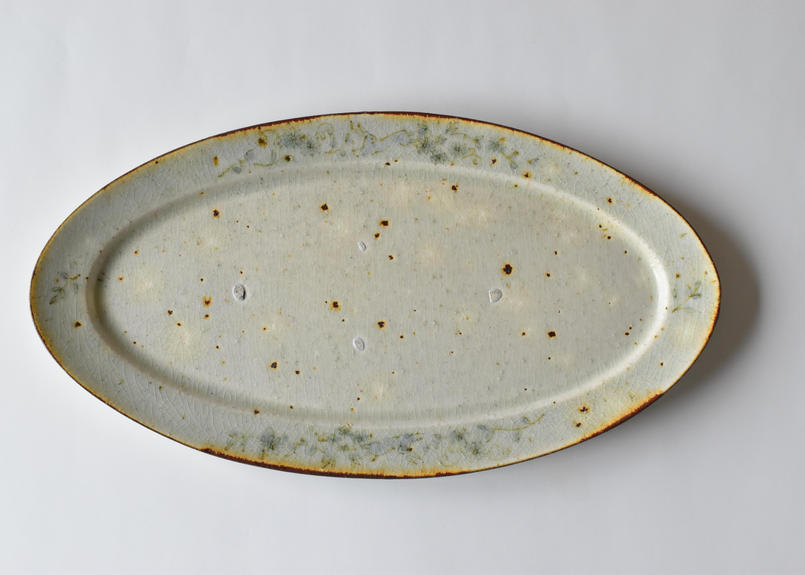 市野吉記 コウホ窯 皿 うさぎ 色安南手 作家物 コウホ窯 市野吉記 いろ