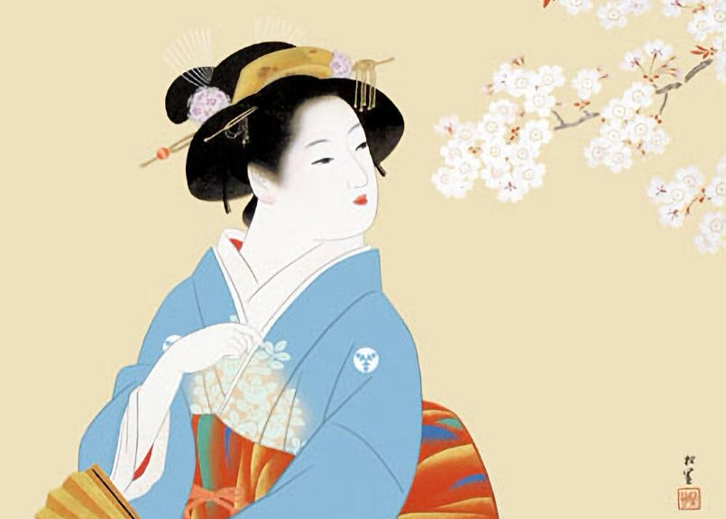 日本画・美人画の巨匠　上村松園　萩の露　女性初文化勲章受章 日本画・美人画の巨匠 上村松園 萩の露 女性初文化勲章受章