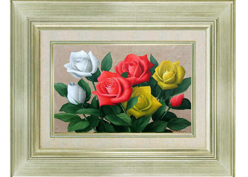 油絵 「5月の薔薇」SM 送料無料
