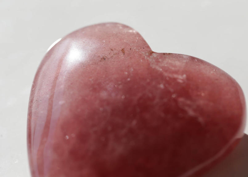 フラワープリント 天然石☆ビーズ ストロベリークォーツ ハート 257